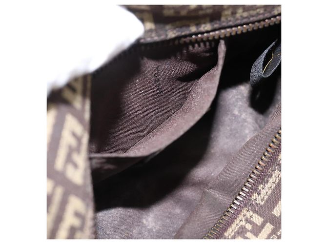 Borsa a mano FENDI Zucchino Canvas Marrone Auth 203176 - vista 20