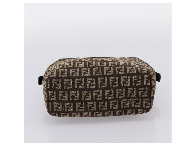 Borsa a mano FENDI Zucchino Canvas Marrone Auth 203176 - vista 9