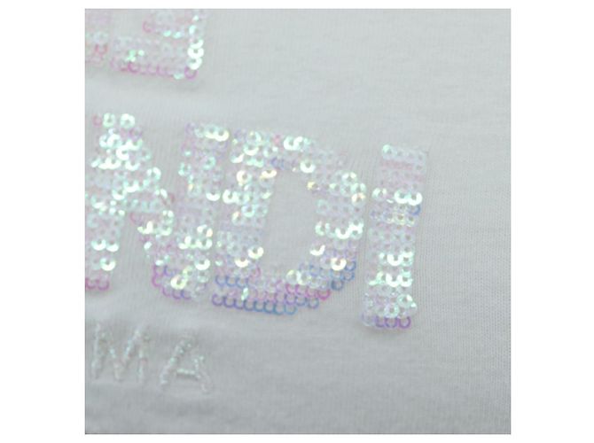 FENDI Camiseta Tank Cropped de Algodón Blanco Rosa Auth 202322M - vista 11
