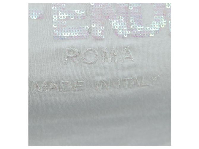 FENDI Camiseta Tank Cropped de Algodón Blanco Rosa Auth 202322M - vista 12