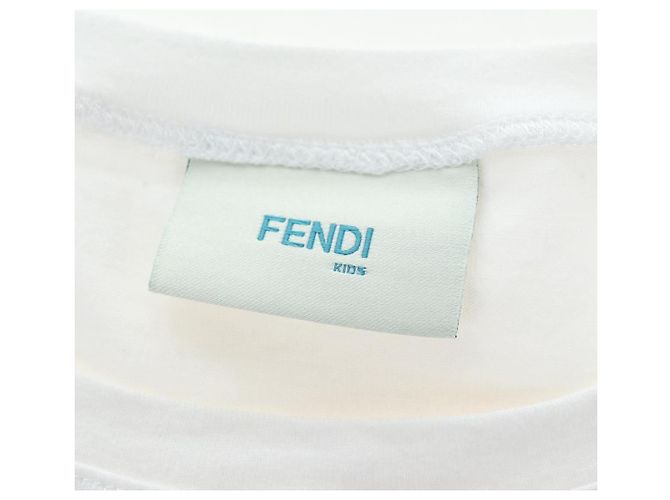 FENDI Camiseta Tank Cropped de Algodón Blanco Rosa Auth 202322M - vista 14