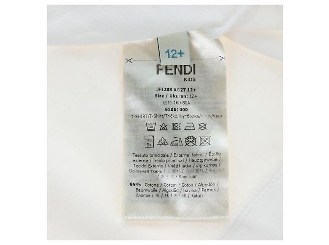 FENDI Camiseta Tank Cropped de Algodón Blanco Rosa Auth 202322M - vista 15