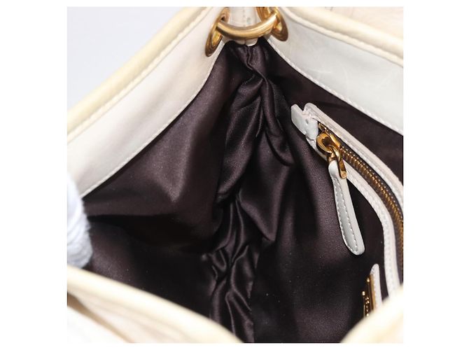 Borsa a tracolla Miu Miu Matelassé in pelle 2way White Gold Auth 202953V Bianco D'oro - vista 25