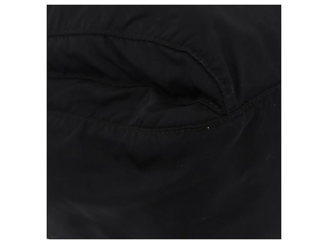 Bolsa de Ombro PRADA Nylon Black Silver Auth 197698A Preto Prata - vista 10