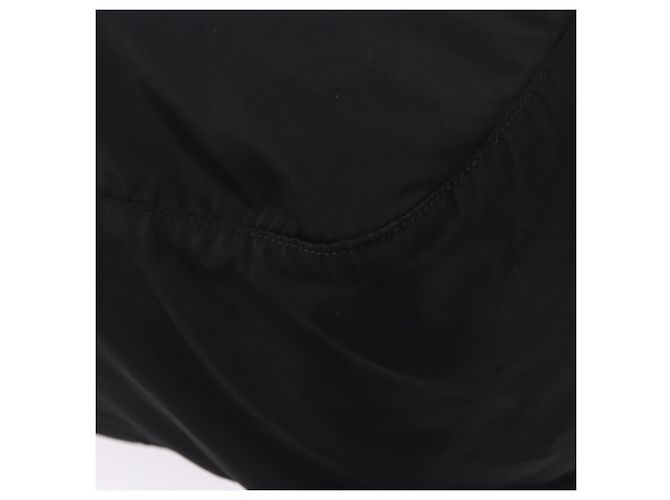 Bolsa de Ombro PRADA Nylon Black Silver Auth 197698A Preto Prata - vista 12