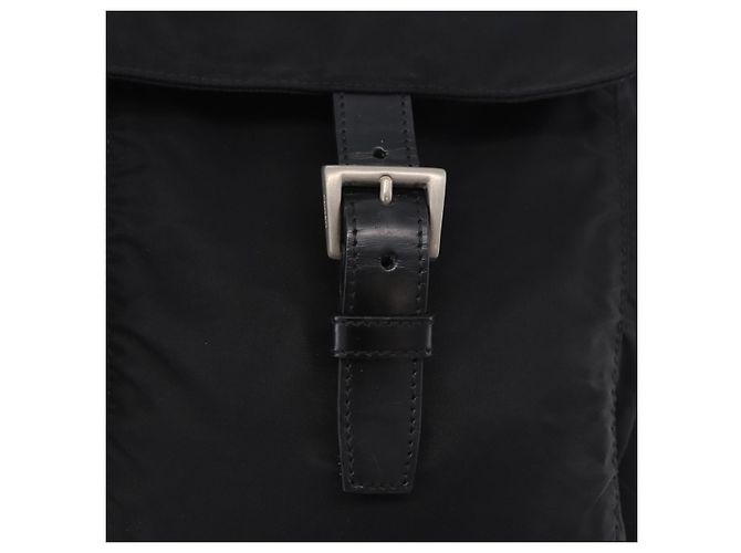 Bolsa de Ombro PRADA Nylon Black Silver Auth 197698A Preto Prata - vista 15