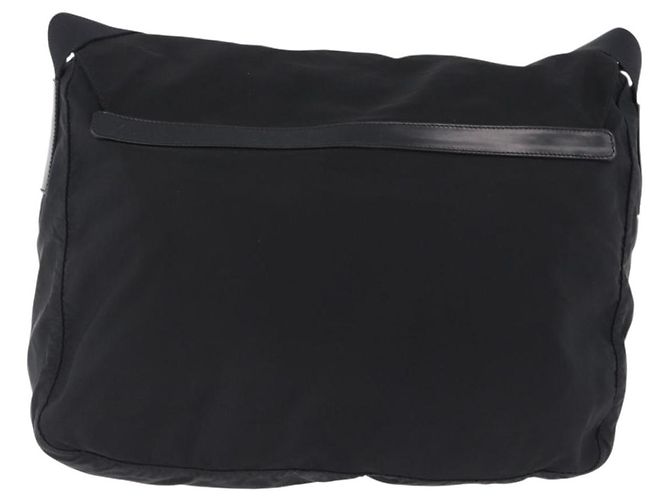 Bolsa de Ombro PRADA Nylon Black Silver Auth 197698A Preto Prata - vista 3