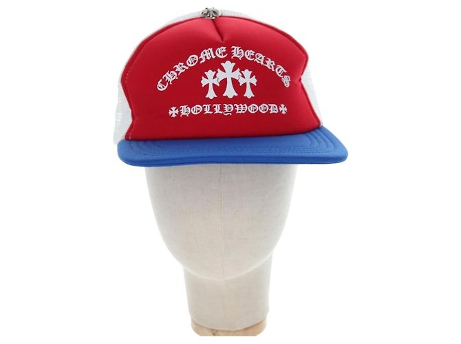 Cappello Chrome Hearts Polyester Mesh Red Auth mr2896SM Rosso - vista 2