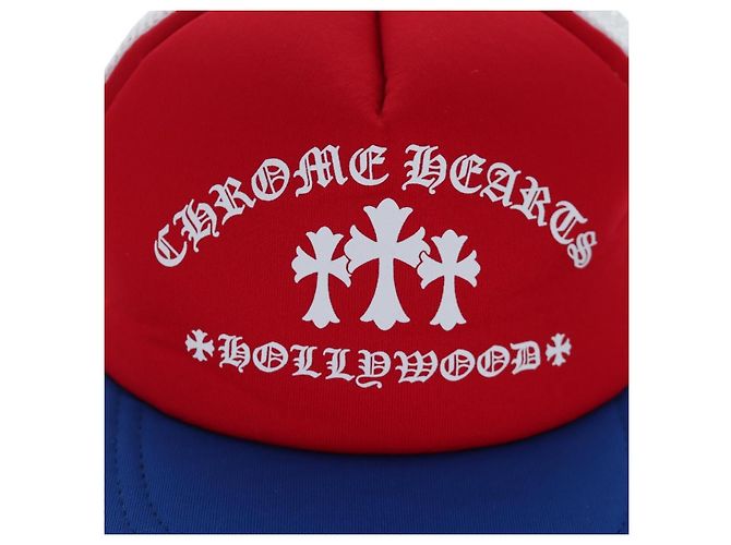 Cappello Chrome Hearts Polyester Mesh Red Auth mr2896SM Rosso - vista 7