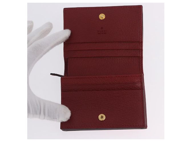 Cartera GUCCI Web Sherry Line Trifold PVC Rojo Dorado 523155 Auth 203338M - vista 12