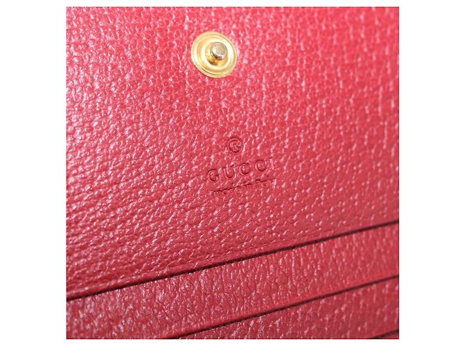 Cartera GUCCI Web Sherry Line Trifold PVC Rojo Dorado 523155 Auth 203338M - vista 14