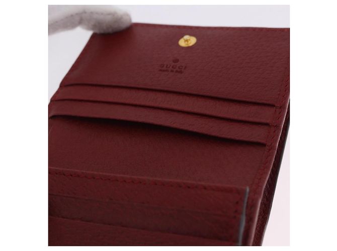 Cartera GUCCI Web Sherry Line Trifold PVC Rojo Dorado 523155 Auth 203338M - vista 16