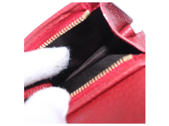 Cartera GUCCI Web Sherry Line Trifold PVC Rojo Dorado 523155 Auth 203338M - vista 20