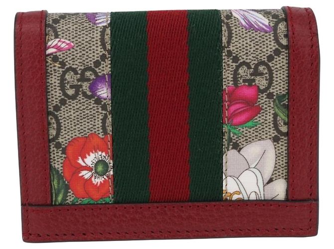Cartera GUCCI Web Sherry Line Trifold PVC Rojo Dorado 523155 Auth 203338M - vista 3