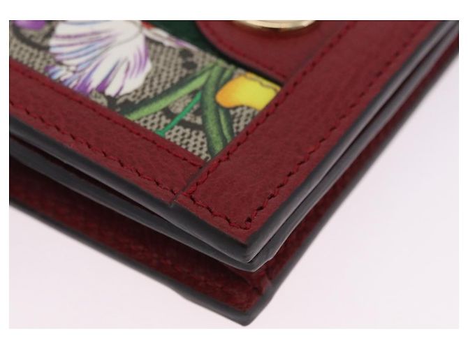 Cartera GUCCI Web Sherry Line Trifold PVC Rojo Dorado 523155 Auth 203338M - vista 8