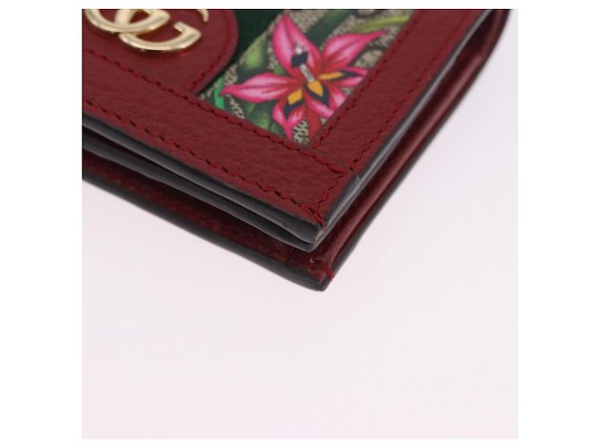 Cartera GUCCI Web Sherry Line Trifold PVC Rojo Dorado 523155 Auth 203338M - vista 9