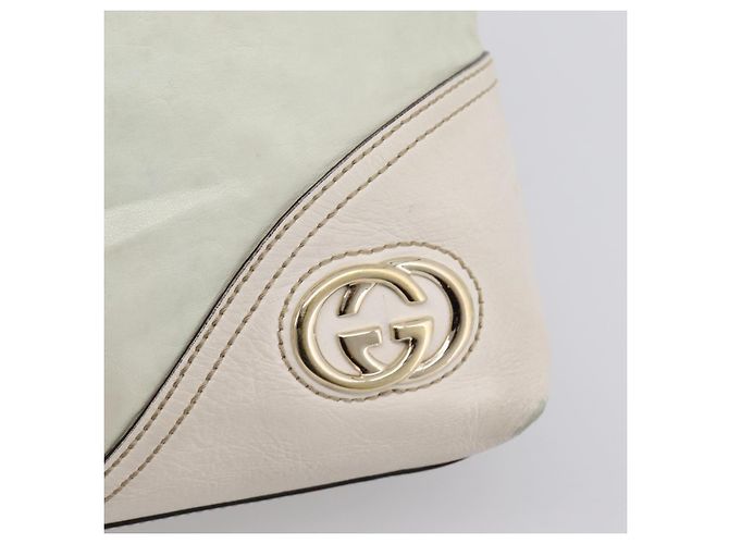 GUCCI Abbey Tote Bag aus Leder Weiß Goldfarben 182492 Auth ti4020 - Ansicht 14
