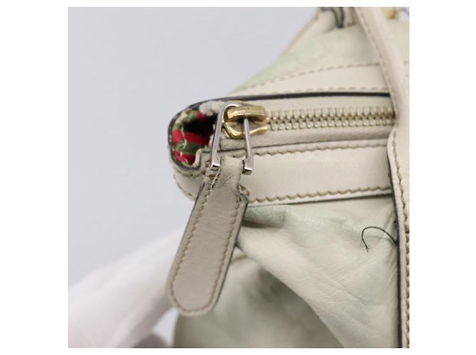 GUCCI Abbey Tote Bag aus Leder Weiß Goldfarben 182492 Auth ti4020 - Ansicht 15