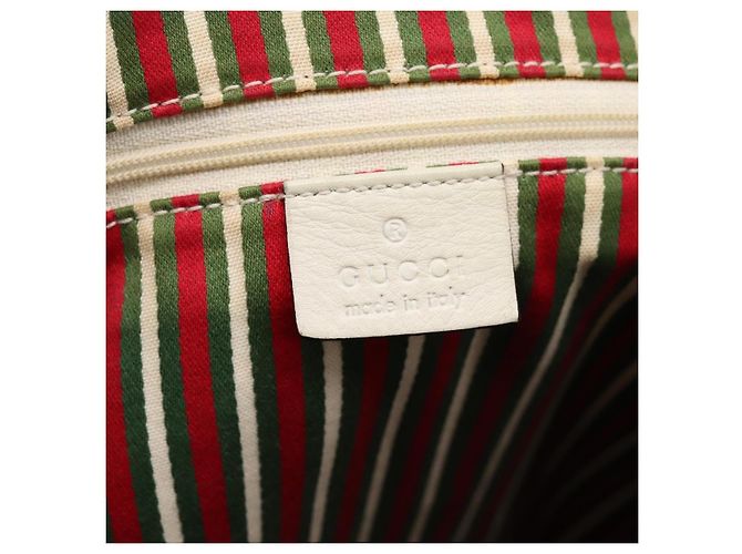 GUCCI Abbey Tote Bag aus Leder Weiß Goldfarben 182492 Auth ti4020 - Ansicht 16