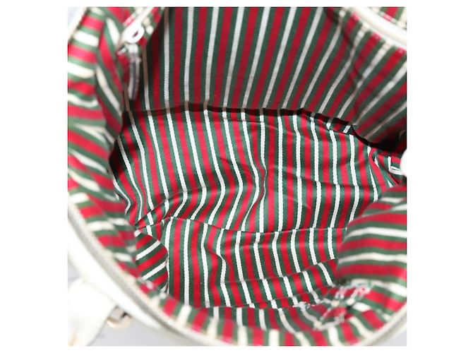 GUCCI Abbey Tote Bag aus Leder Weiß Goldfarben 182492 Auth ti4020 - Ansicht 17