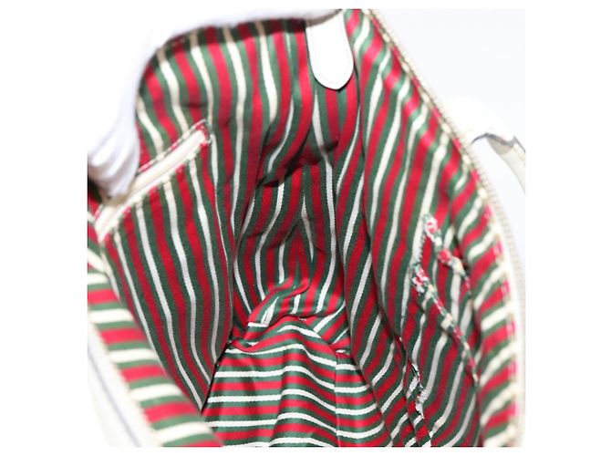 GUCCI Abbey Tote Bag aus Leder Weiß Goldfarben 182492 Auth ti4020 - Ansicht 18