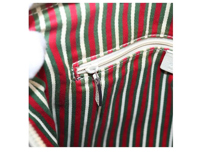 GUCCI Abbey Tote Bag aus Leder Weiß Goldfarben 182492 Auth ti4020 - Ansicht 21
