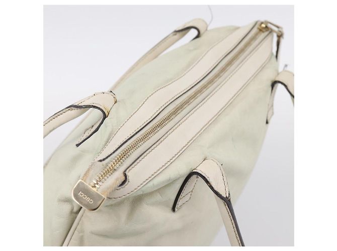 GUCCI Abbey Tote Bag aus Leder Weiß Goldfarben 182492 Auth ti4020 - Ansicht 6