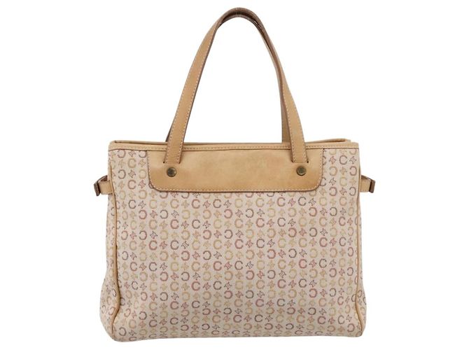 Céline Borsa a mano CELINE C Macadam Canvas Beige Tono Oro Auth 201317 - vista 3