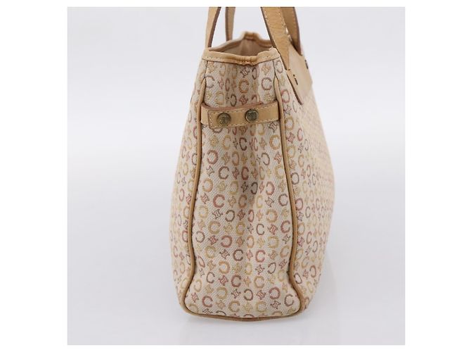 Céline Borsa a mano CELINE C Macadam Canvas Beige Tono Oro Auth 201317 - vista 4