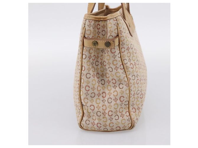 Céline Borsa a mano CELINE C Macadam Canvas Beige Tono Oro Auth 201317 - vista 5