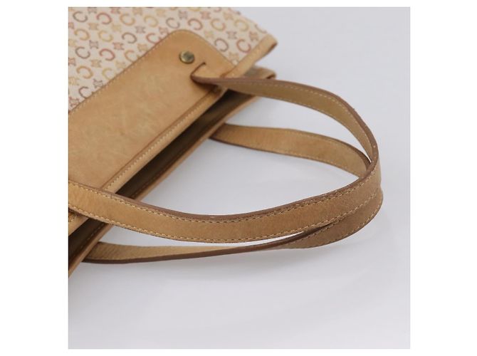 Céline Borsa a mano CELINE C Macadam Canvas Beige Tono Oro Auth 201317 - vista 7