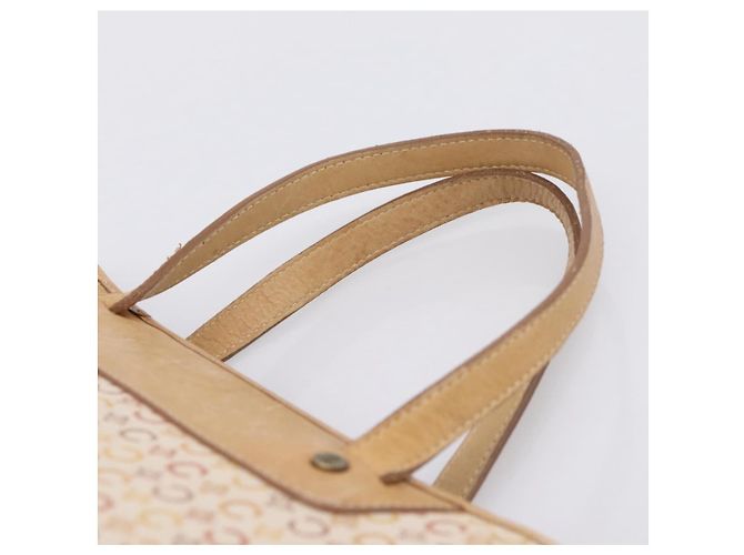 Céline Borsa a mano CELINE C Macadam Canvas Beige Tono Oro Auth 201317 - vista 8