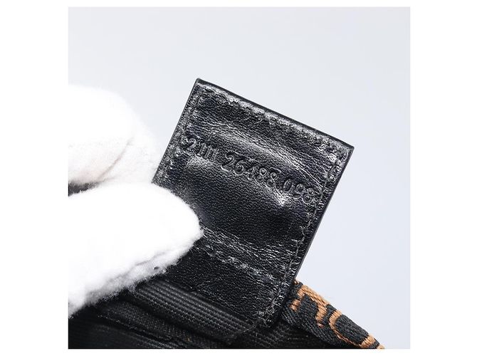 Borsa a mano FENDI Canvas Black Silver Auth 201220 Nero Argento - vista 19