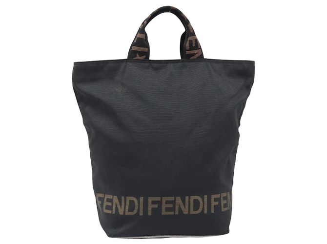 Borsa a mano FENDI Canvas Black Silver Auth 201220 Nero Argento - vista 2
