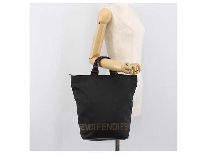 Borsa a mano FENDI Canvas Black Silver Auth 201220 Nero Argento - vista 20