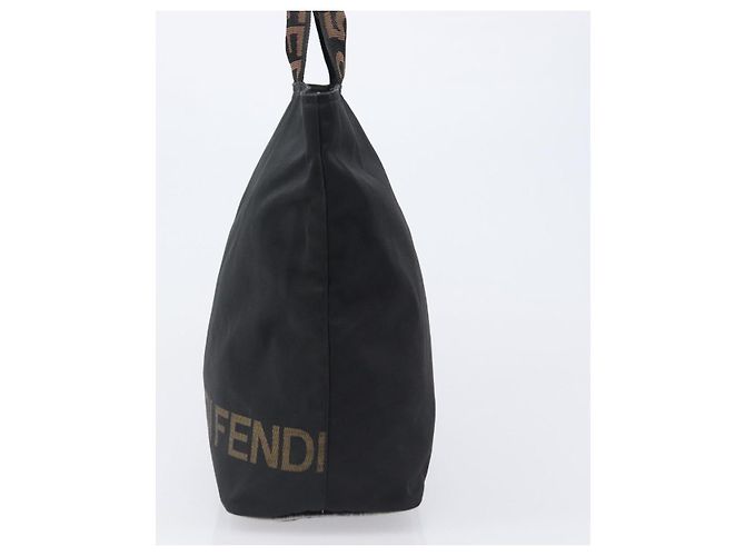 Borsa a mano FENDI Canvas Black Silver Auth 201220 Nero Argento - vista 4