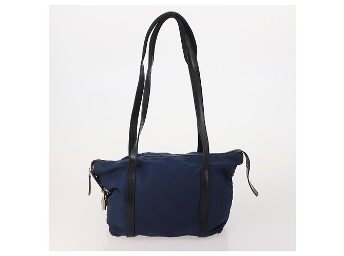 Borsa Tote Borsa a Tracolla Borsa a Mano PRADA Nylon 5 Set Navy Khaki Auth ti4039 Cachi Blu navy - vista 12