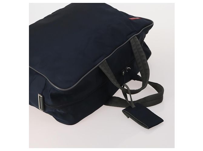 Borsa Tote Borsa a Tracolla Borsa a Mano PRADA Nylon 5 Set Navy Khaki Auth ti4039 Cachi Blu navy - vista 4