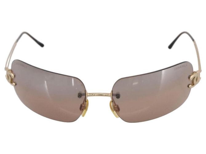 CHANEL CC randlose Sonnenbrille Metall Brown CC Auth am12584M Braun - Ansicht 2