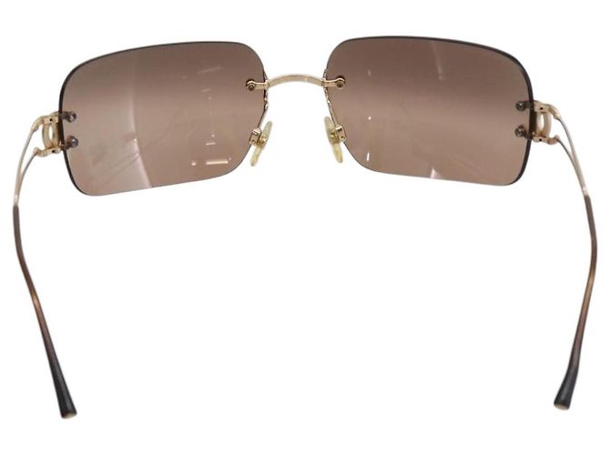 CHANEL CC randlose Sonnenbrille Metall Brown CC Auth am12584M Braun - Ansicht 3