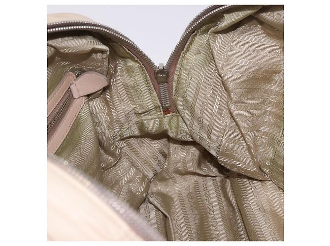 PRADA Gathered Handtasche aus Leder 2way Ivory Silver Auth 203005V Silber Roh - Ansicht 23