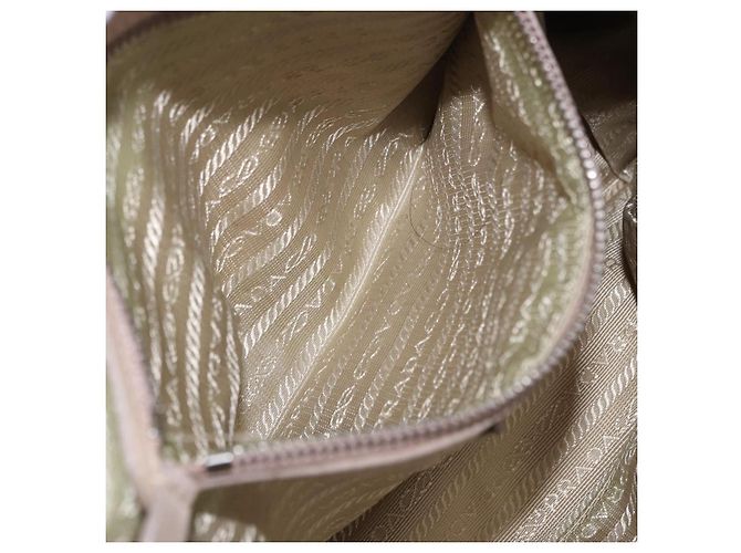 PRADA Gathered Handtasche aus Leder 2way Ivory Silver Auth 203005V Silber Roh - Ansicht 26