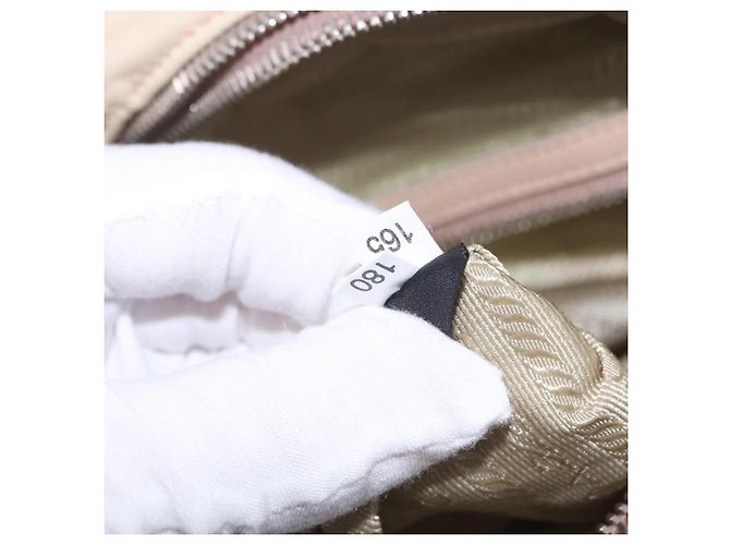 PRADA Gathered Handtasche aus Leder 2way Ivory Silver Auth 203005V Silber Roh - Ansicht 27