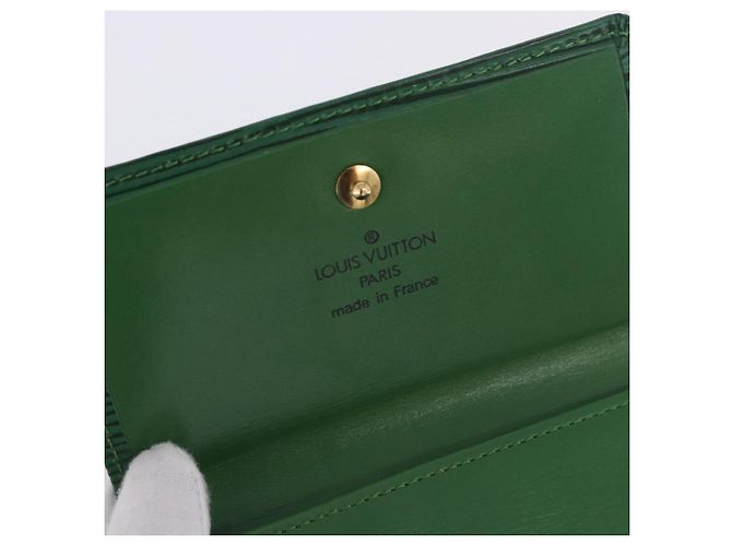 LOUIS VUITTON Epi Porte Monnaie Bier Cartes Crdit Green M63484 LV Auth bs36911A Verde - vista 18
