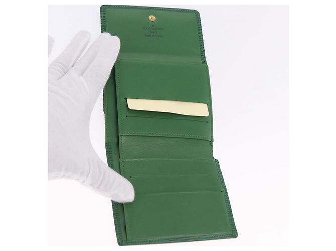LOUIS VUITTON Epi Porte Monnaie Bier Cartes Crdit Green M63484 LV Auth bs36911A Verde - vista 7