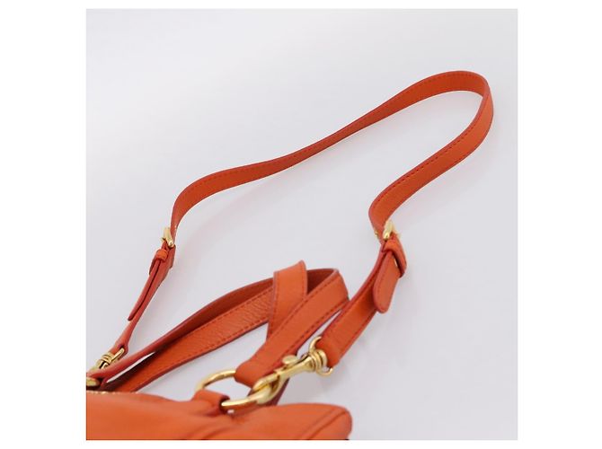 Borsa Miu Miu Vitellolux in pelle 2way Orange Gold Auth 197285V D'oro Arancione - vista 14