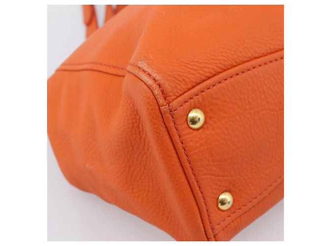 Borsa Miu Miu Vitellolux in pelle 2way Orange Gold Auth 197285V D'oro Arancione - vista 15