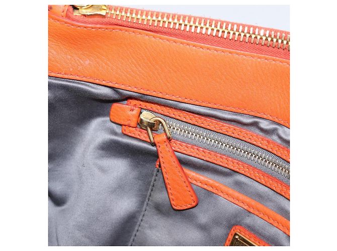 Borsa Miu Miu Vitellolux in pelle 2way Orange Gold Auth 197285V D'oro Arancione - vista 22