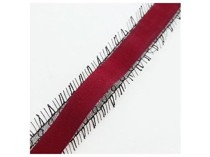 Collar Choker CHANEL de seda Bordeaux CC Auth 197258V Burdeos - vista 11