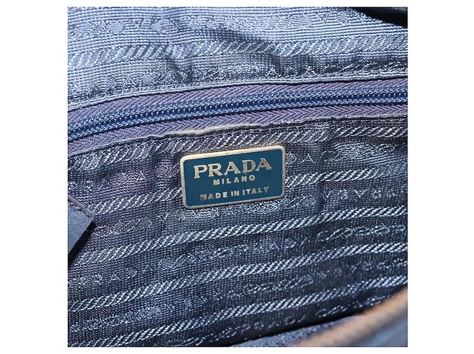 PRADA Chain Shoulder Bag Nylon Navy Gold Tone Auth 201216 Navy blue - view 18